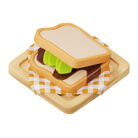 Sandwich à l'avocat  3D Icon