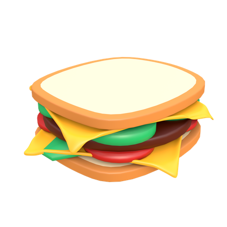 Sandwich au fromage  3D Illustration