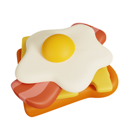 Sandwich avec oeuf au plat  3D Icon