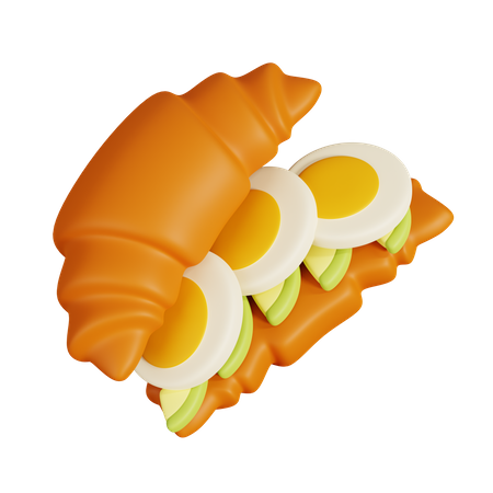 Sandwich croissant à l'avocat  3D Icon