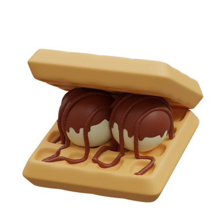 Sándwich de gofres  3D Icon