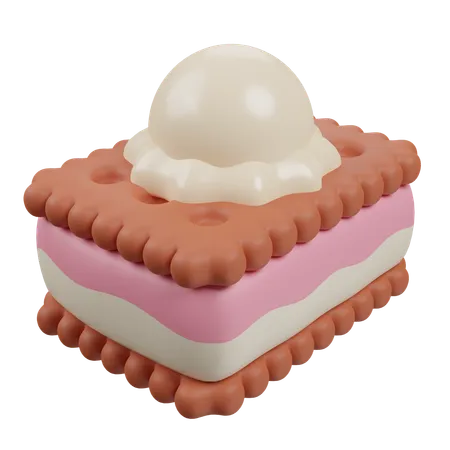 Sándwich de helado  3D Icon