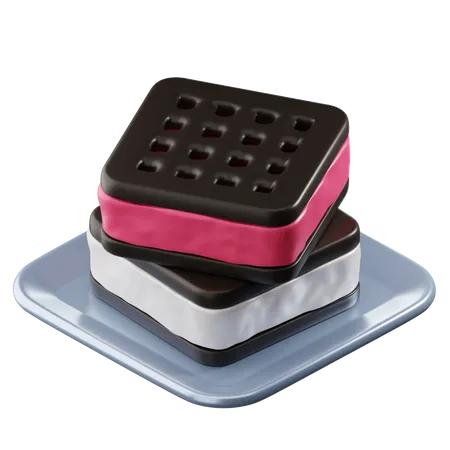 Sándwich de helado  3D Icon