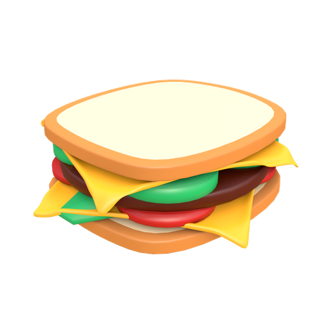 Sándwich de queso  3D Illustration