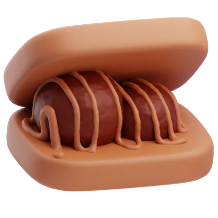Sándwich de helado de chocolate  3D Icon