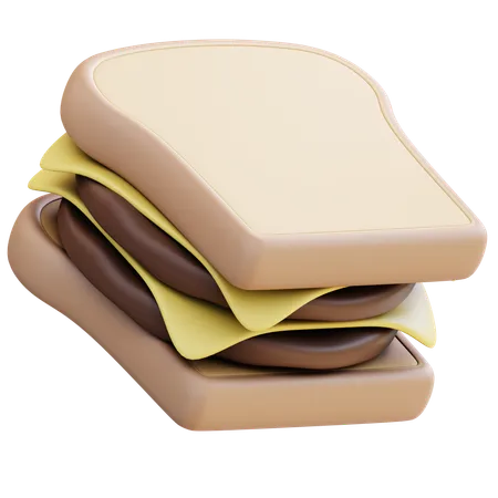 Sándwich de tostada  3D Icon