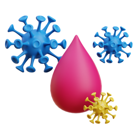 Sang et virus  3D Icon