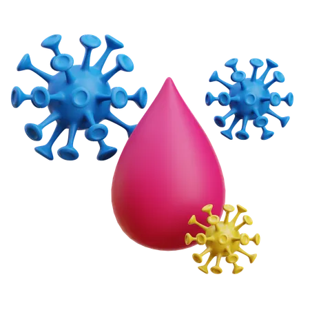 Sang et virus  3D Icon