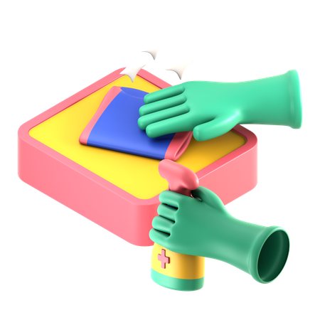Sanitized Surface  3D Icon