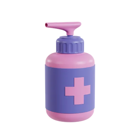 3 D Medical Sanitizer Bottle Icon Changeable Color In Photoshop 3D Illustration