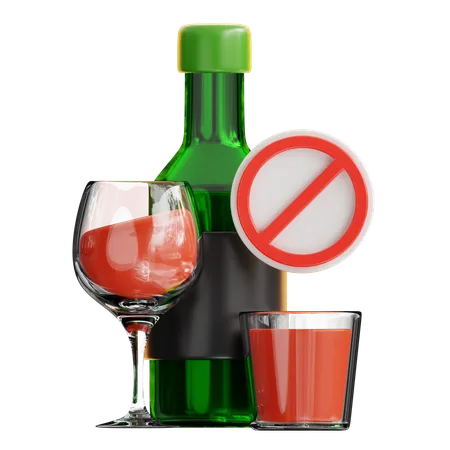 Pas d'alcool  3D Icon