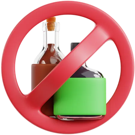 Pas d'alcool  3D Icon