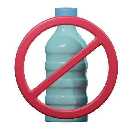 Pas de bouteille en plastique  3D Icon