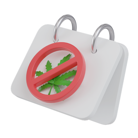 Pas de cannabis  3D Icon