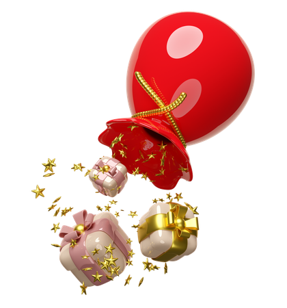 Santa bag have many gifts inside it  3D Icon