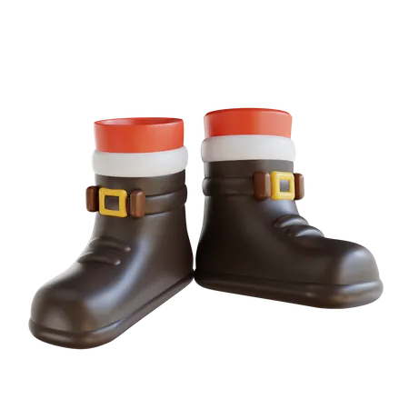 Santa Boot  3D Illustration