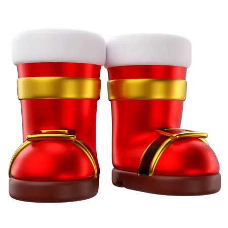3 D Rendering Of Christmas Santa Boots Icon 3D Icon