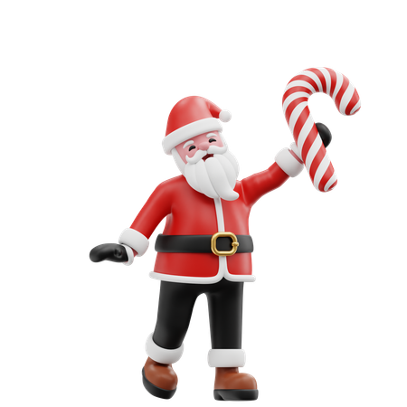 Santa bring candy  3D Illustration