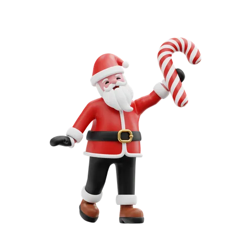 Santa bring candy  3D Illustration