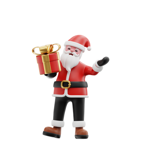 Santa bring gifts for children  3D Illustration