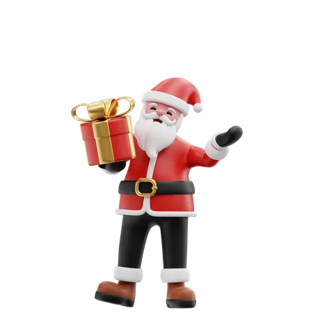 Santa bring gifts for children  3D Illustration