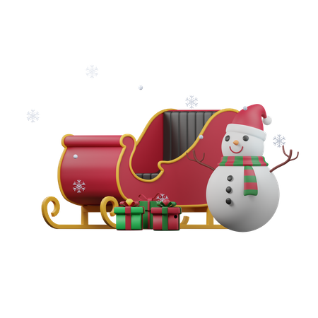 Santa Carriage  3D Icon