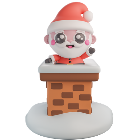 Santa Chimney  3D Icon