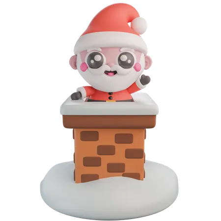 Santa Chimney  3D Icon