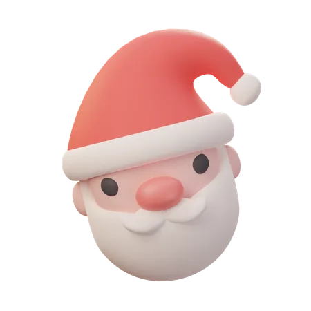 3 D Santa Claus Face Christmas Decoration Element 3D Icon