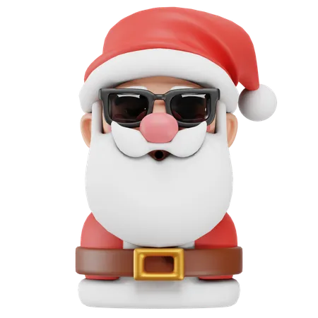 Santa Claus Avatar With Sunglasses 3D Icon