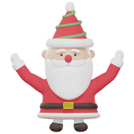 Santa Claus Waving Hand 3D Icon