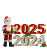 Santa Claus Adjusting The Digits 2024 And 2025