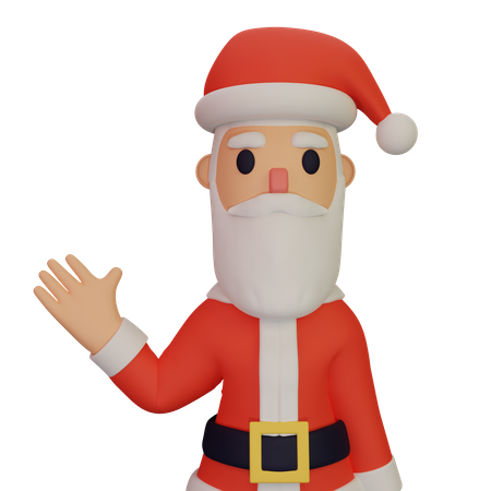 Santa claus saludando con la mano  3D Illustration