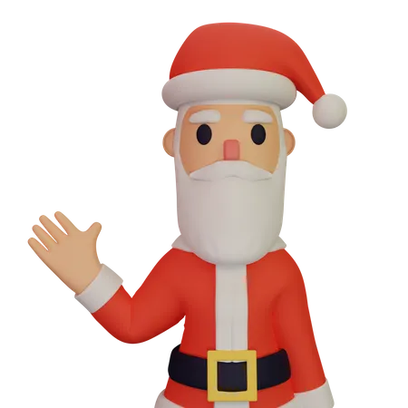 Santa claus saludando con la mano  3D Illustration