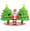 Santa Claus And Christmas Pine Tree