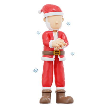 Pose de santa claus aplaudiendo  3D Illustration