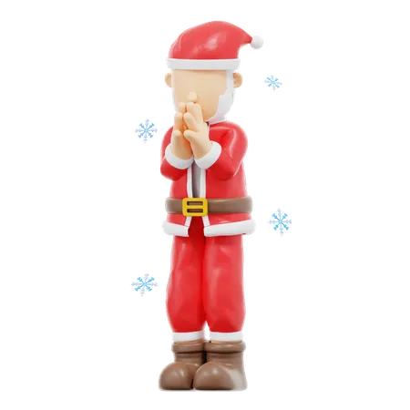 3 D Rendering Santa Claus Appologize Pose Illustration 3D Illustration