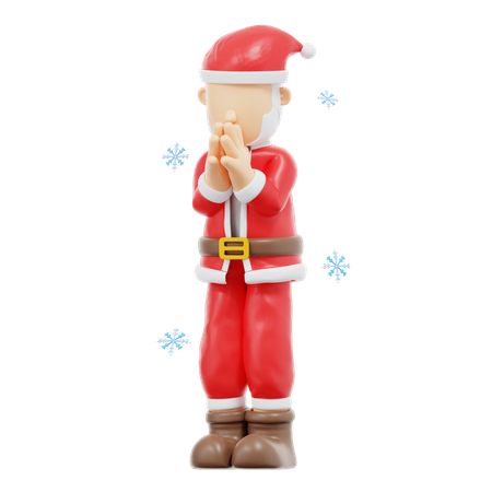 Santa Claus Appologize Pose  3D Illustration