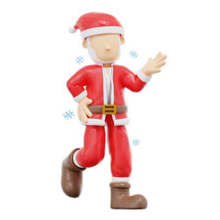 Santa Claus Asking Pose  3D Illustration