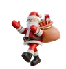 Santa Claus Carrying Sack Full Of Gifts