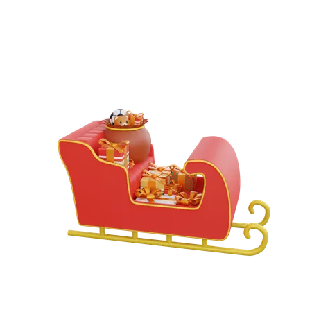 Santa Claus Cart  3D Icon