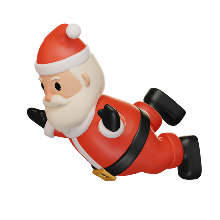Papá Noel cayendo  3D Illustration
