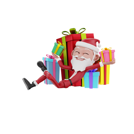 Santa claus celebrating Christmas 3D Illustration