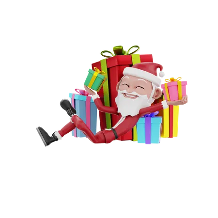 Santa claus celebrating Christmas  3D Illustration