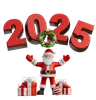 Santa Claus Celebrating In Front Of 2025