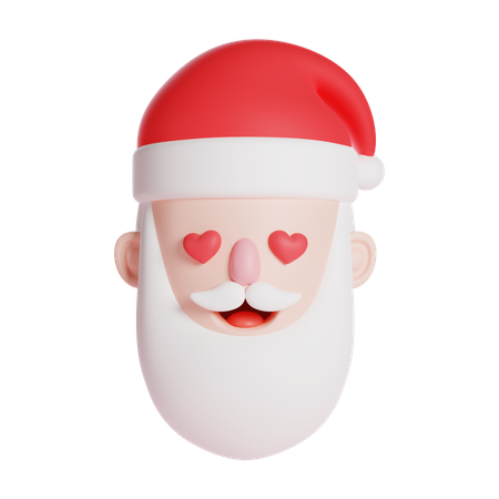 Santa claus character in love  3D Icon