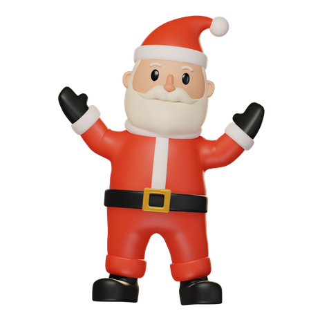 Santa Claus Cheerful  3D Illustration