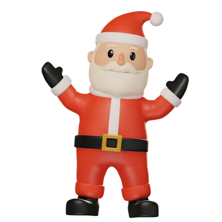 Santa Claus Cheerful  3D Illustration
