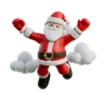 Santa Claus Cheering With Both Hands In The Air