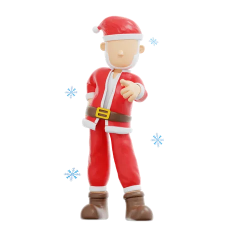 Santa Claus Confident Pose  3D Illustration